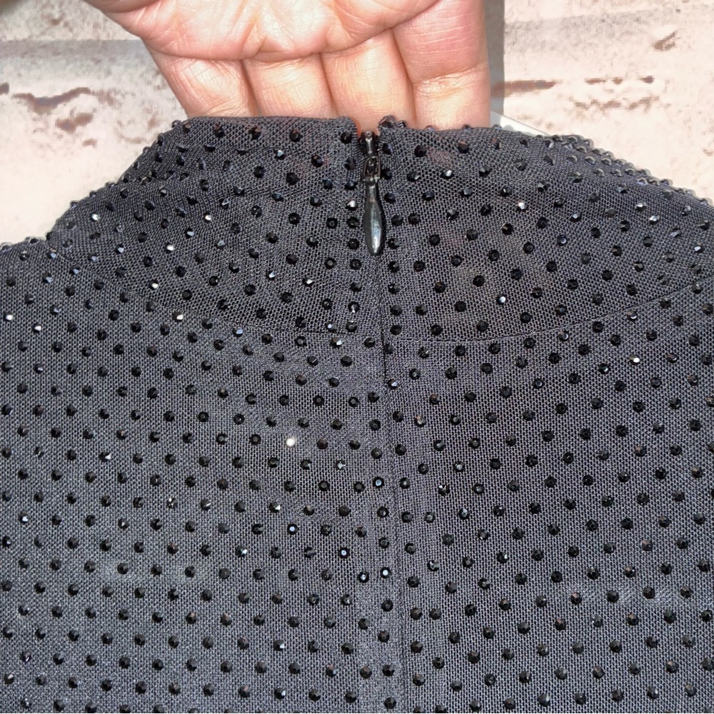 Naked Wardrobe Crystal Turtleneck Romper in Black Size Large NEW - Picture 8 of 10